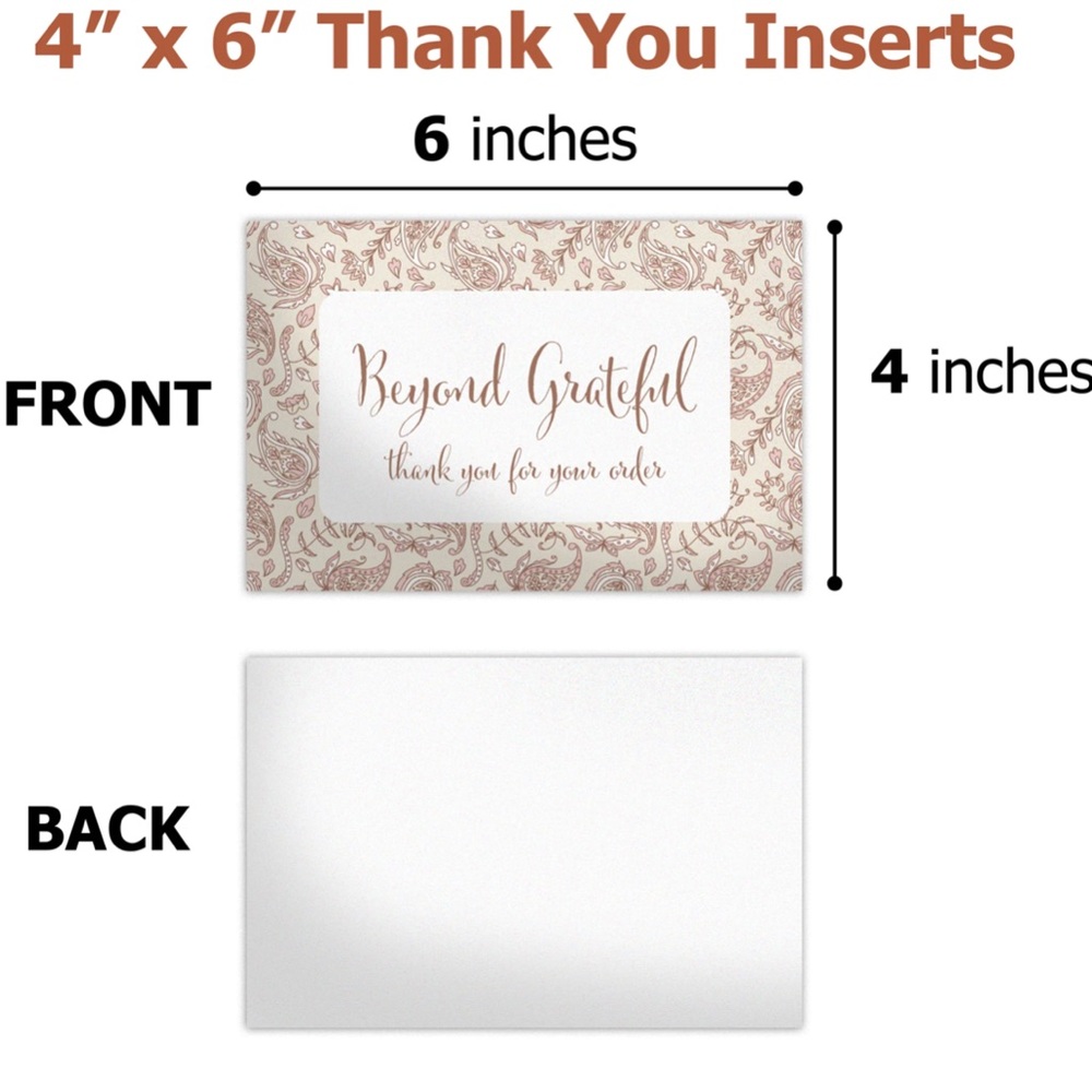 🍁 25 Premium Cardstock - Beyond Grateful thank you cards 4 x 6 inch - Picture 2 of 3